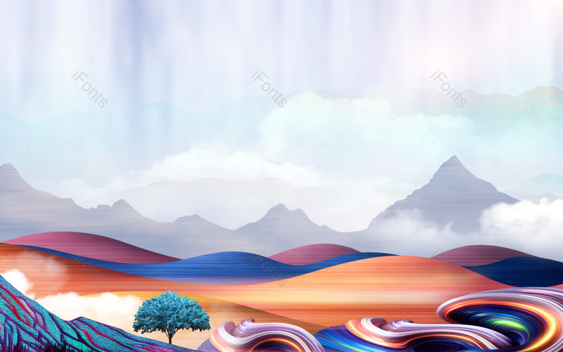 抽象中国风意境山水装饰背景设计,插画/手绘图,插画/手绘图库,插画/手绘图下载,插画/手绘